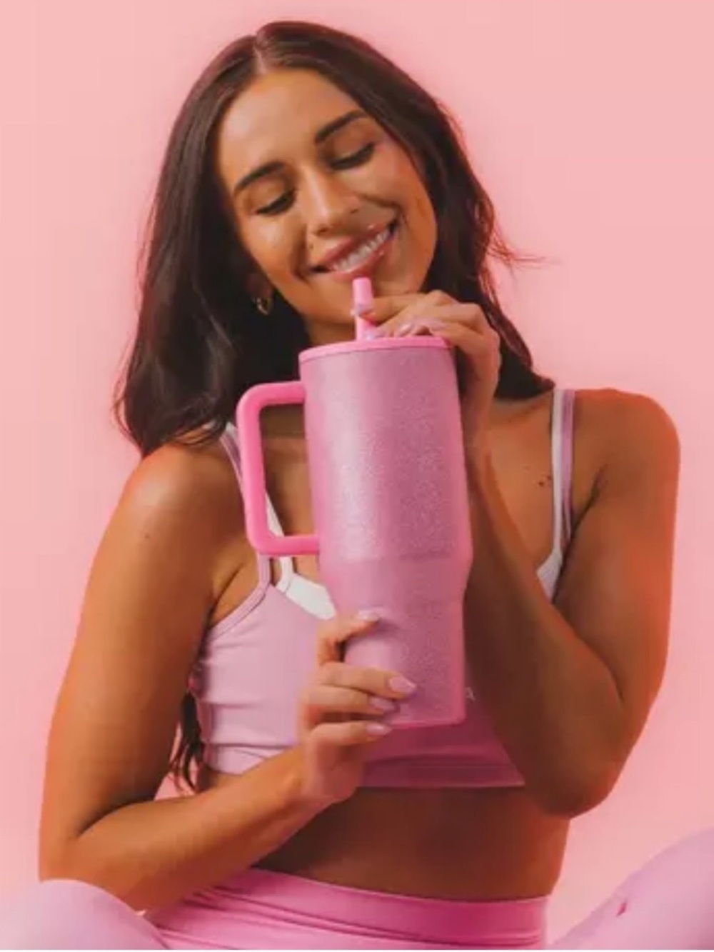 🥷🏿🥷🏿HydroJug Pink Insulated Tumbler with Handle and Straw, pretty in pink! 40 oz